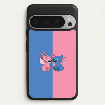 Angel And Blue Alien - Pink Alien  - Angel Stitch Phone Case for Google Pixel 9 Pro XL