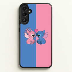 Angel And Blue Alien - Pink Alien  - Angel Stitch Phone Case for Galaxy A34