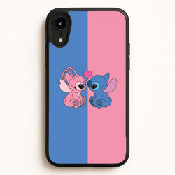 Angel And Blue Alien - Pink Alien  - Angel Stitch Phone Case for iPhone XR