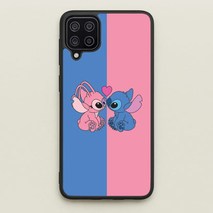 Angel And Blue Alien - Pink Alien  - Angel Stitch Phone Case for Galaxy A12