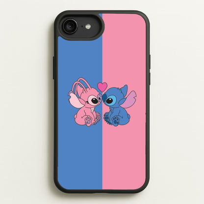 Angel And Blue Alien - Pink Alien  - Angel Stitch Phone Case for iPhone 6 Plus / 7 Plus / 8 Plus