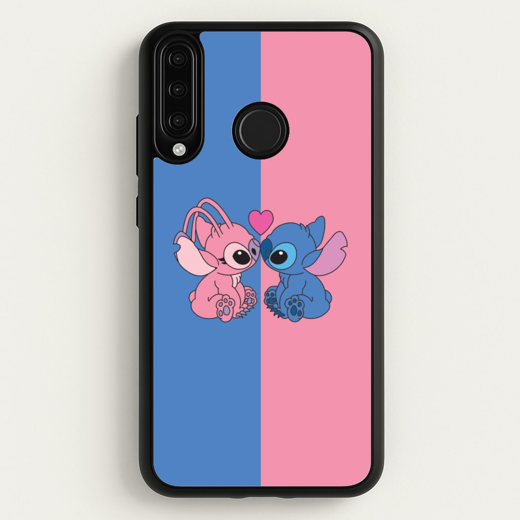 Angel And Blue Alien - Pink Alien  - Angel Stitch Phone Case for Huawei P30 Lite