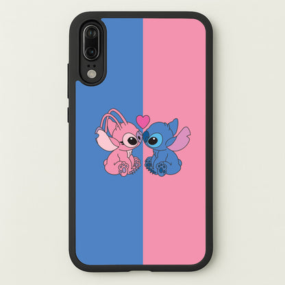 Angel And Blue Alien - Pink Alien  - Angel Stitch Phone Case for Huawei P20