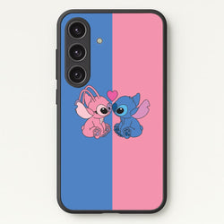 Angel And Blue Alien - Pink Alien  - Angel Stitch Phone Case for Galaxy S25 Plus