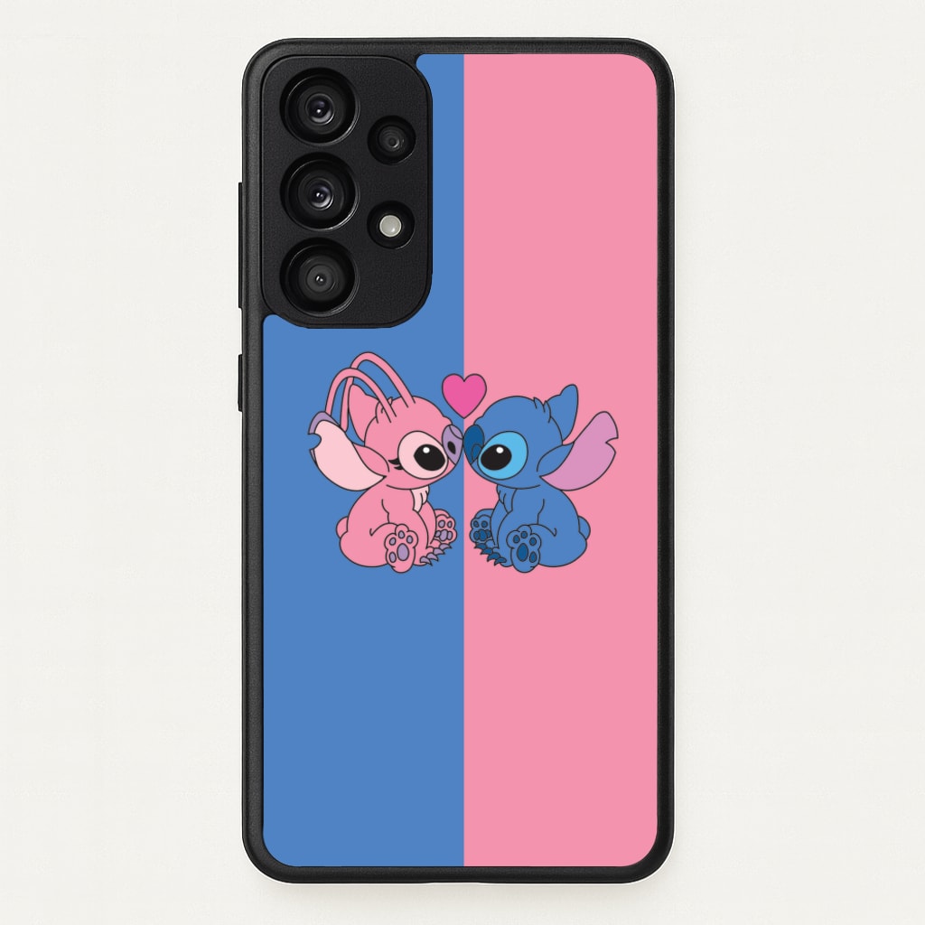 Angel And Blue Alien - Pink Alien  - Angel Stitch Phone Case for Galaxy A53