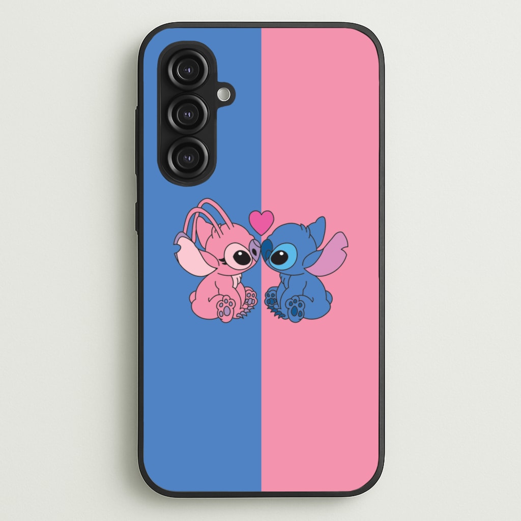 Angel And Blue Alien - Pink Alien  - Angel Stitch Phone Case for Galaxy S23FE