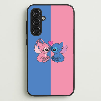Angel And Blue Alien - Pink Alien  - Angel Stitch Phone Case for Galaxy S23FE