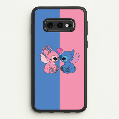 Angel And Blue Alien - Pink Alien  - Angel Stitch Phone Case for Galaxy S10e