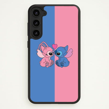 Angel And Blue Alien - Pink Alien  - Angel Stitch Phone Case for Galaxy S23