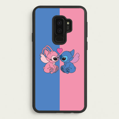 Angel And Blue Alien - Pink Alien  - Angel Stitch Phone Case for Galaxy S9 Plus