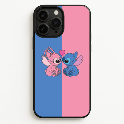 Angel And Blue Alien - Pink Alien  - Angel Stitch Phone Case for iPhone 11 Pro
