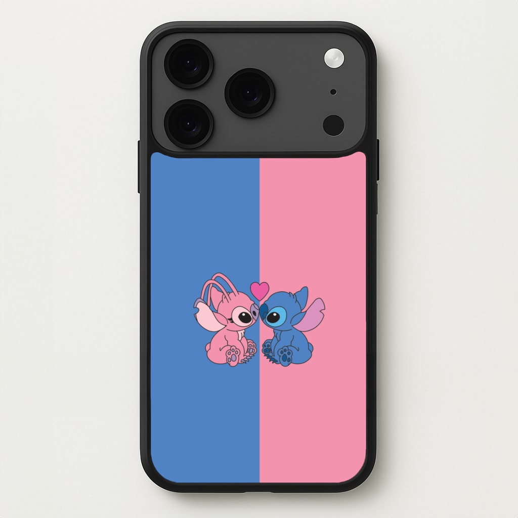 Angel And Blue Alien - Pink Alien Phone Case