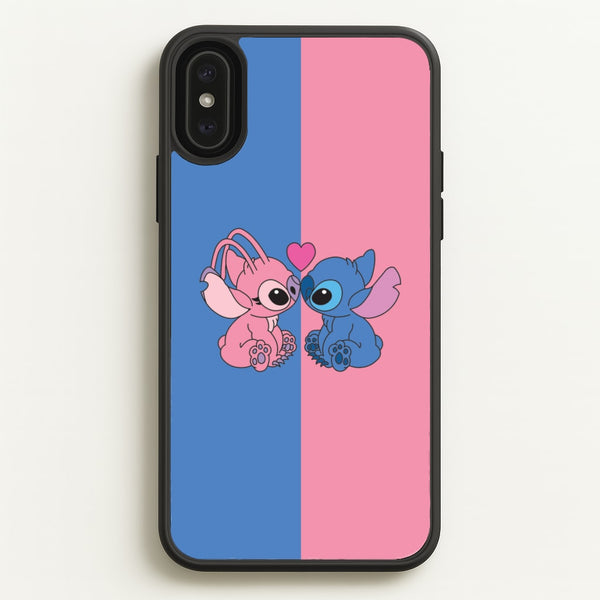 Angel And Blue Alien - Pink Alien  - Angel Stitch Phone Case for iPhone XS Max