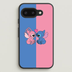 Angel And Blue Alien - Pink Alien  - Angel Stitch Phone Case for Google Pixel 9a