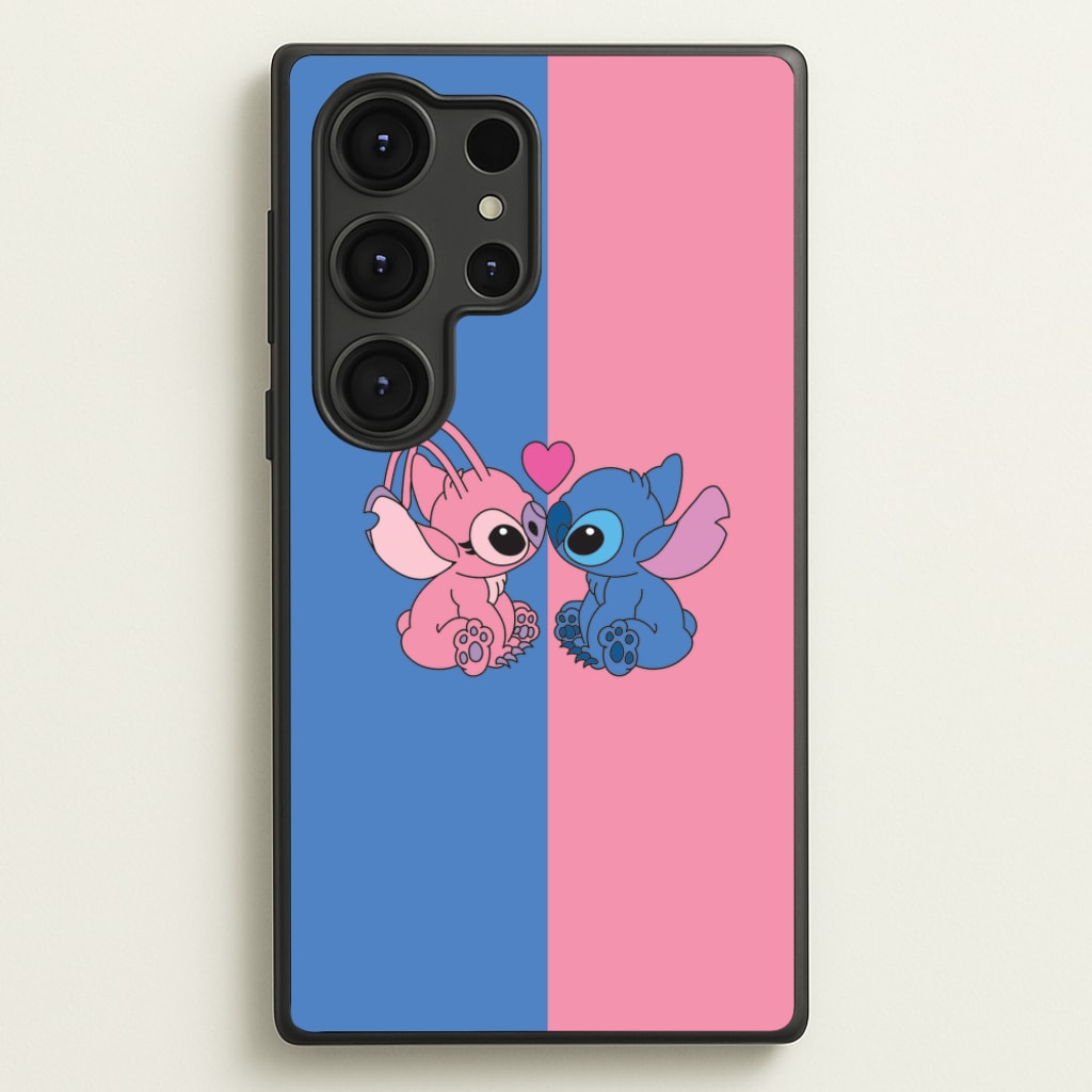 Angel And Blue Alien - Pink Alien  - Angel Stitch Phone Case for Galaxy S25 Ultra