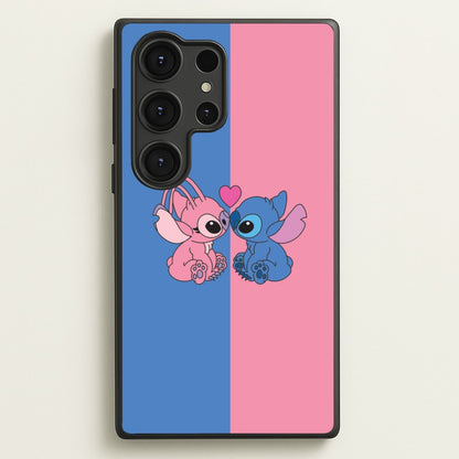 Angel And Blue Alien - Pink Alien  - Angel Stitch Phone Case for Galaxy S25 Ultra