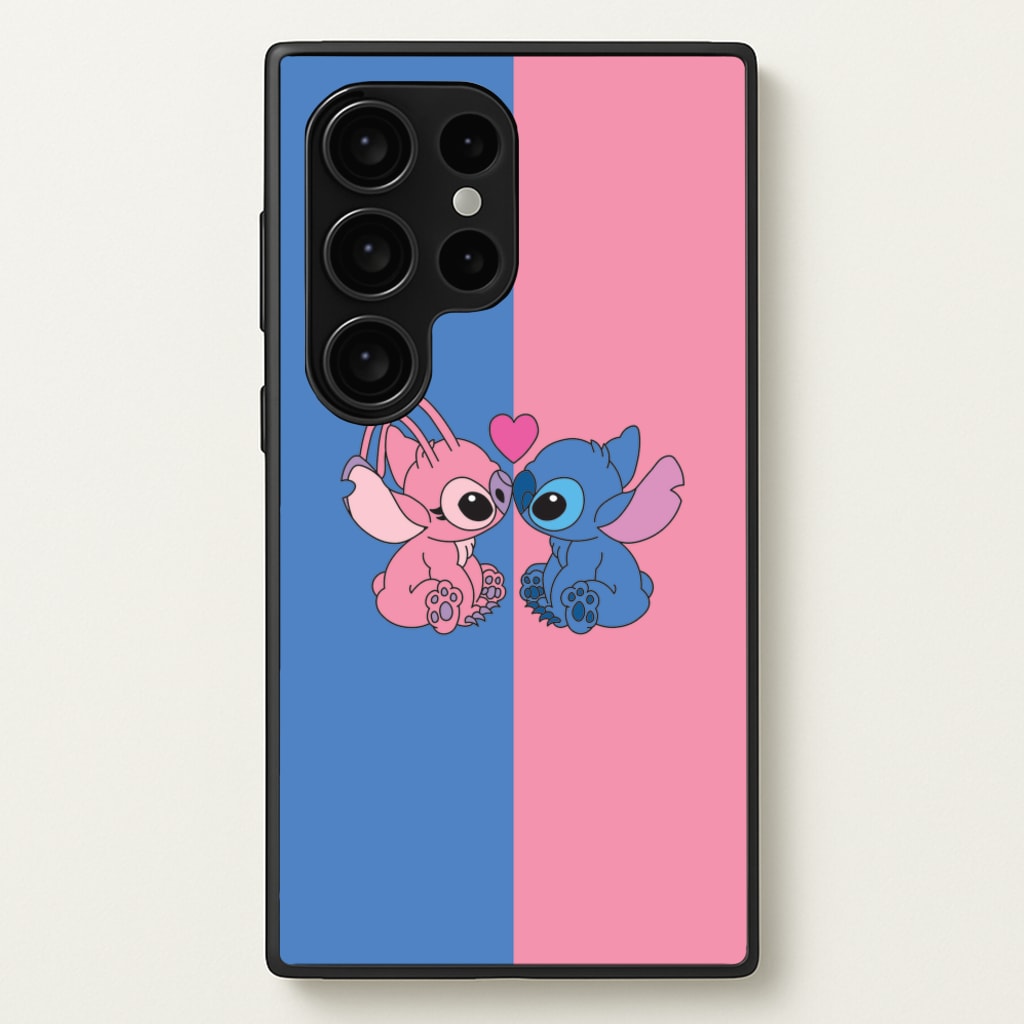 Angel And Blue Alien - Pink Alien  - Angel Stitch Phone Case for Galaxy S24 Ultra