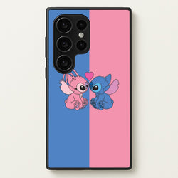 Angel And Blue Alien - Pink Alien  - Angel Stitch Phone Case for Galaxy S24 Ultra