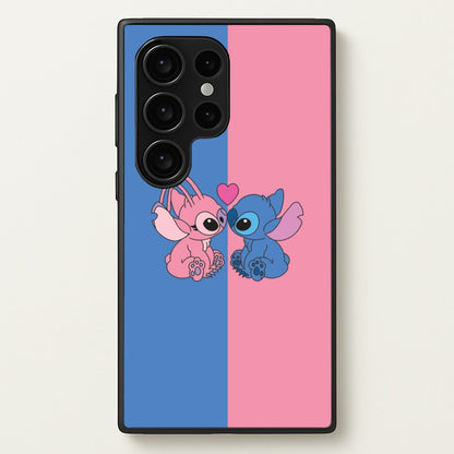 Angel And Blue Alien - Pink Alien  - Angel Stitch Phone Case for Galaxy S24 Ultra