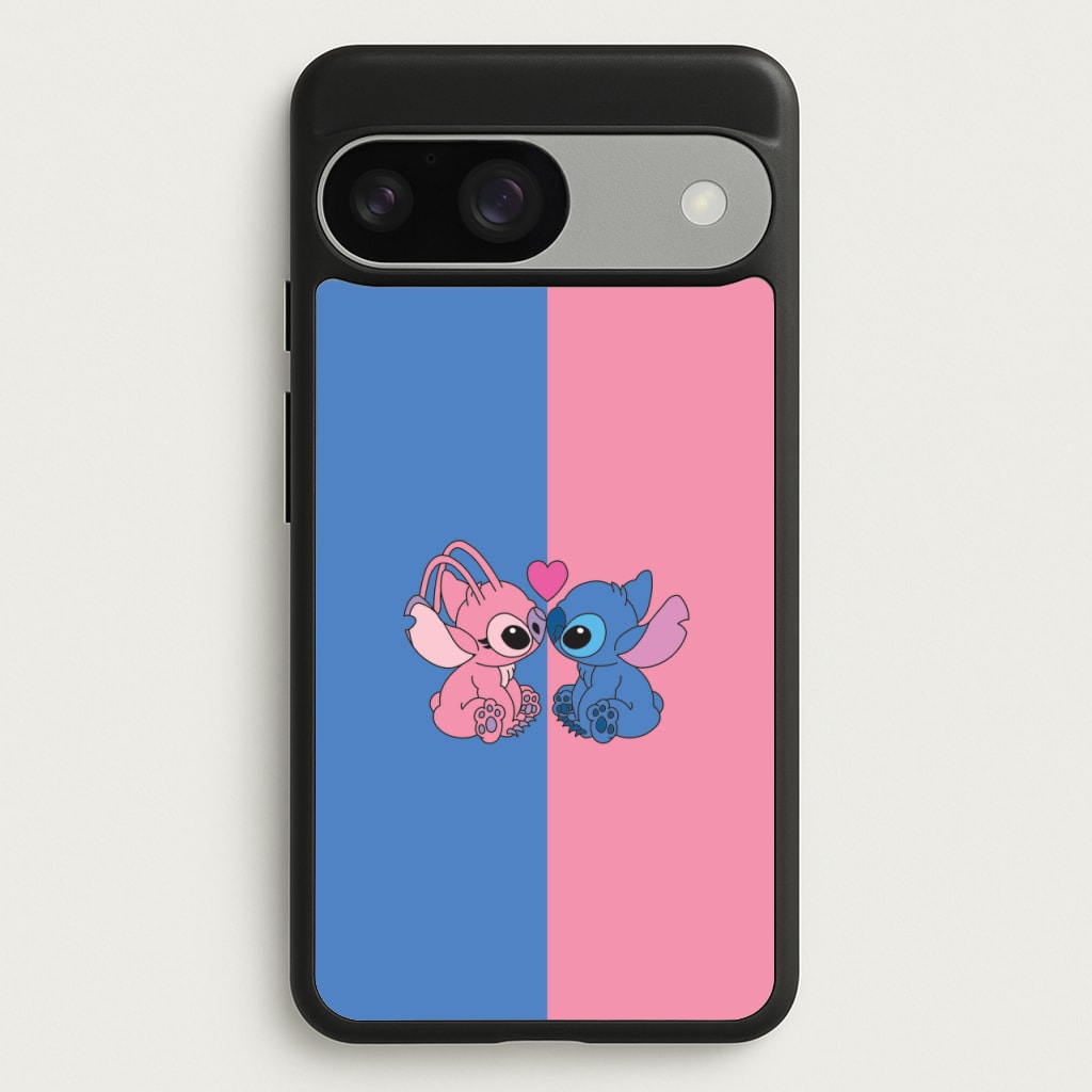 Angel And Blue Alien - Pink Alien  - Angel Stitch Phone Case for Google Pixel 9 / 9 Pro