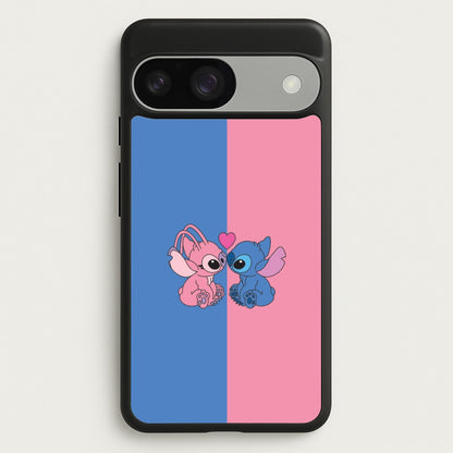 Angel And Blue Alien - Pink Alien  - Angel Stitch Phone Case for Google Pixel 9 / 9 Pro
