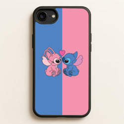 Angel And Blue Alien - Pink Alien  - Angel Stitch Phone Case for iPhone 6 / 7 / 8 / SE