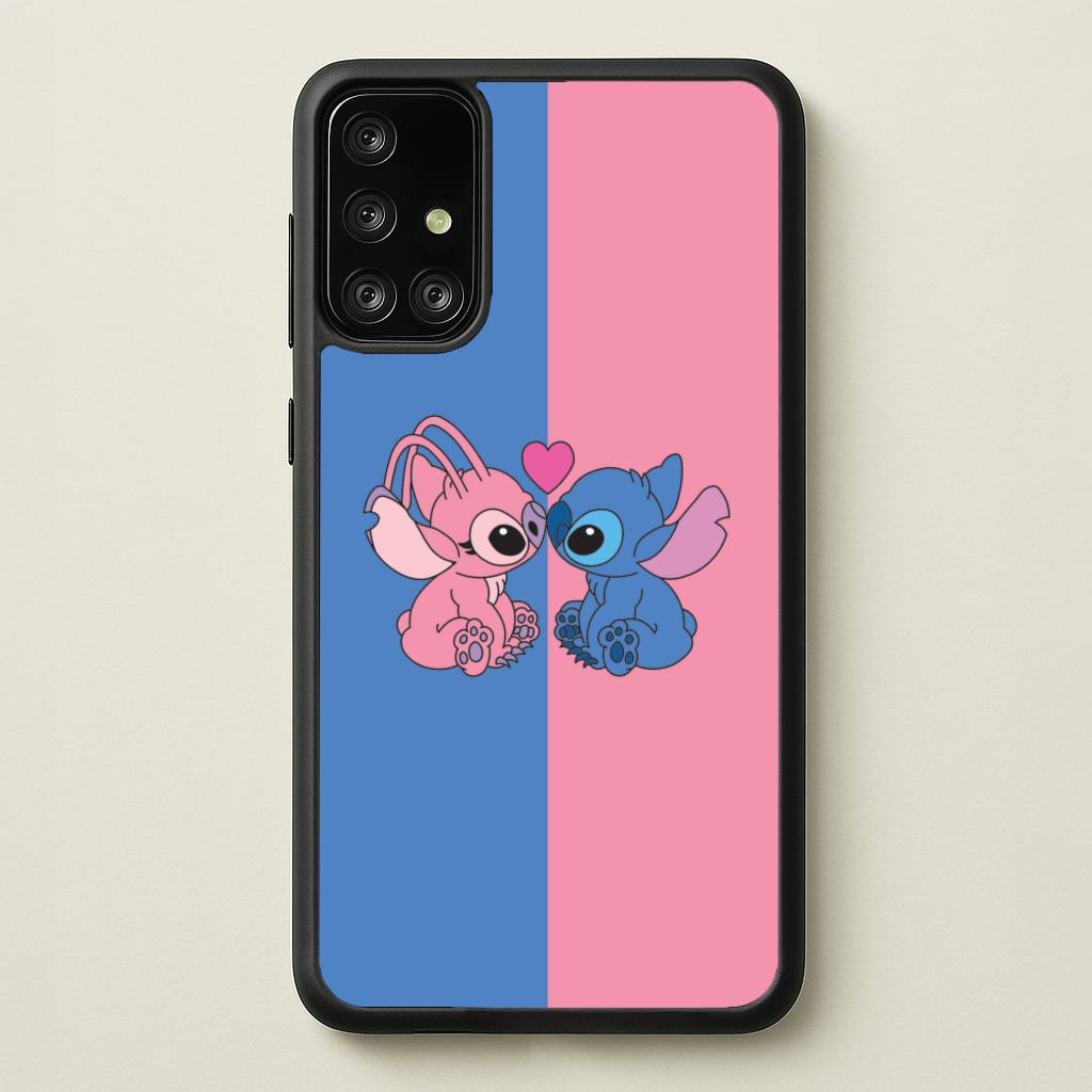 Angel And Blue Alien - Pink Alien  - Angel Stitch Phone Case for Galaxy A71