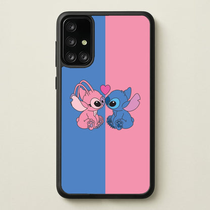 Angel And Blue Alien - Pink Alien  - Angel Stitch Phone Case for Galaxy A71