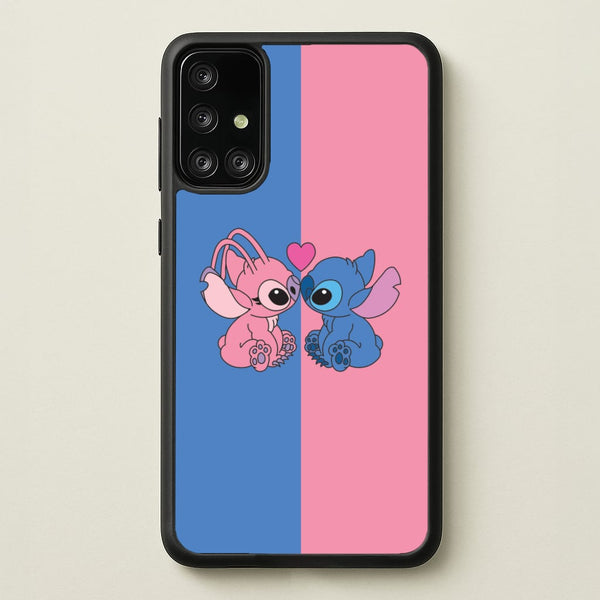 Angel And Blue Alien - Pink Alien  - Angel Stitch Phone Case for Galaxy A71