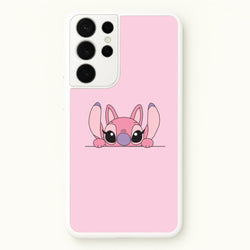 Angel Leaning - Pink Alien  - Angel Stitch Phone Case for Galaxy S21 Ultra