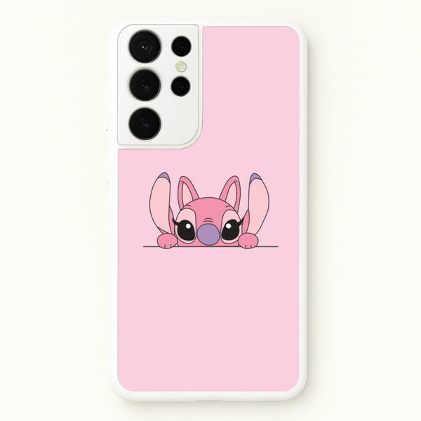 Angel Leaning - Pink Alien  - Angel Stitch Phone Case for Galaxy S21 Ultra