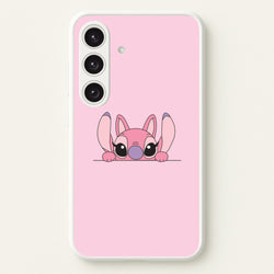 Angel Leaning - Pink Alien  - Angel Stitch Phone Case for Galaxy S24 Plus