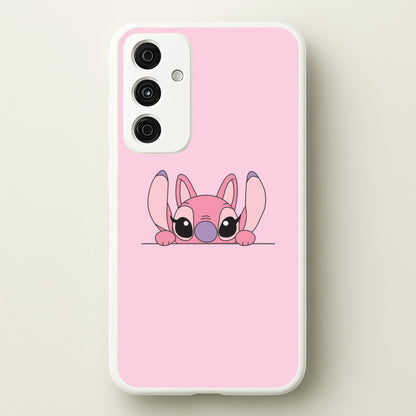 Angel Leaning - Pink Alien  - Angel Stitch Phone Case for Galaxy A35