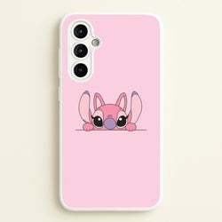 Angel Leaning - Pink Alien  - Angel Stitch Phone Case for Galaxy A54