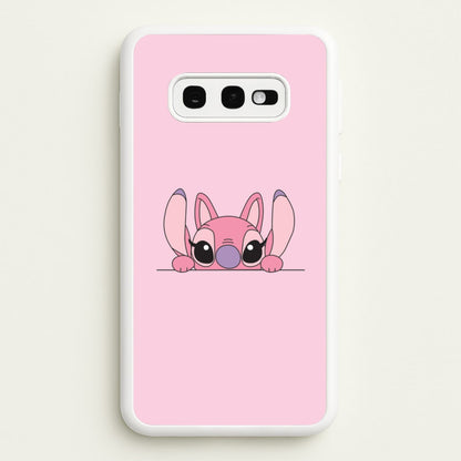 Angel Leaning - Pink Alien  - Angel Stitch Phone Case for Galaxy S10e