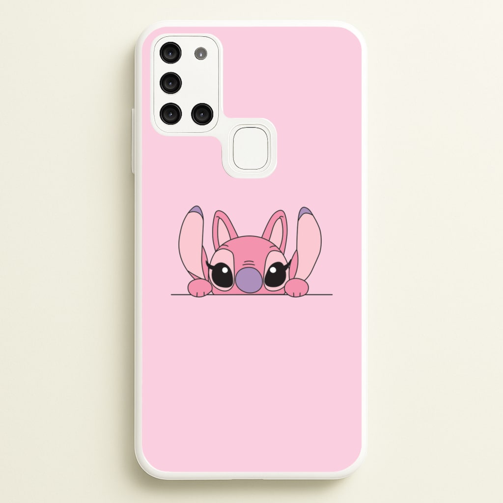 Angel Leaning - Pink Alien  - Angel Stitch Phone Case for Galaxy A21s