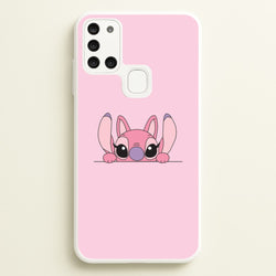 Angel Leaning - Pink Alien  - Angel Stitch Phone Case for Galaxy A21s