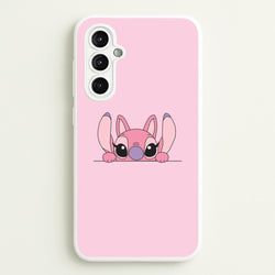Angel Leaning - Pink Alien  - Angel Stitch Phone Case for Galaxy A14