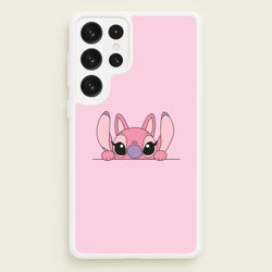 Angel Leaning - Pink Alien  - Angel Stitch Phone Case for Galaxy S23 Ultra