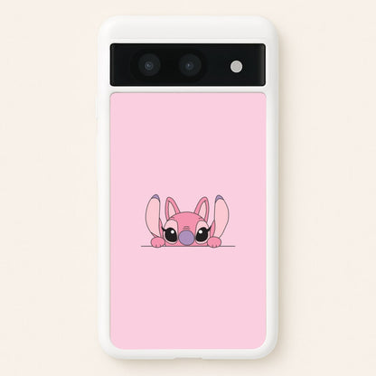 Angel Leaning - Pink Alien  - Angel Stitch Phone Case for Google Pixel 8a