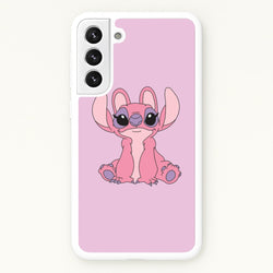 Sitting Down - Pink Alien  - Angel Stitch Phone Case for Galaxy S22 Plus