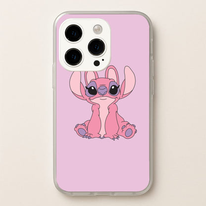 Sitting Down - Pink Alien  - Angel Stitch Phone Case for iPhone 15 Pro