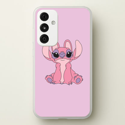 Sitting Down - Pink Alien  - Angel Stitch Phone Case for Galaxy A15