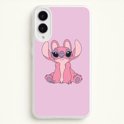 Sitting Down - Pink Alien  - Angel Stitch Phone Case for Galaxy S25 Edge