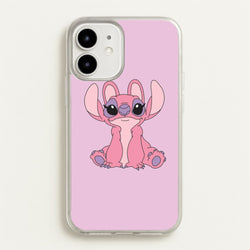 Sitting Down - Pink Alien  - Angel Stitch Phone Case for iPhone 12 / 12 Pro