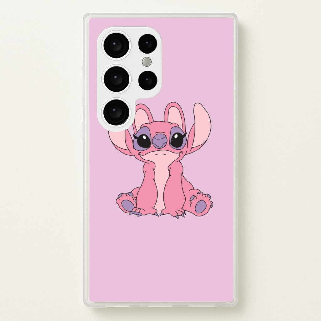Sitting Down - Pink Alien  - Angel Stitch Phone Case for Galaxy S24 Ultra