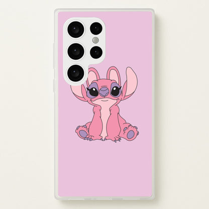 Sitting Down - Pink Alien  - Angel Stitch Phone Case for Galaxy S24 Ultra