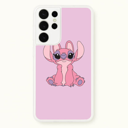 Sitting Down - Pink Alien  - Angel Stitch Phone Case for Galaxy S21 Ultra