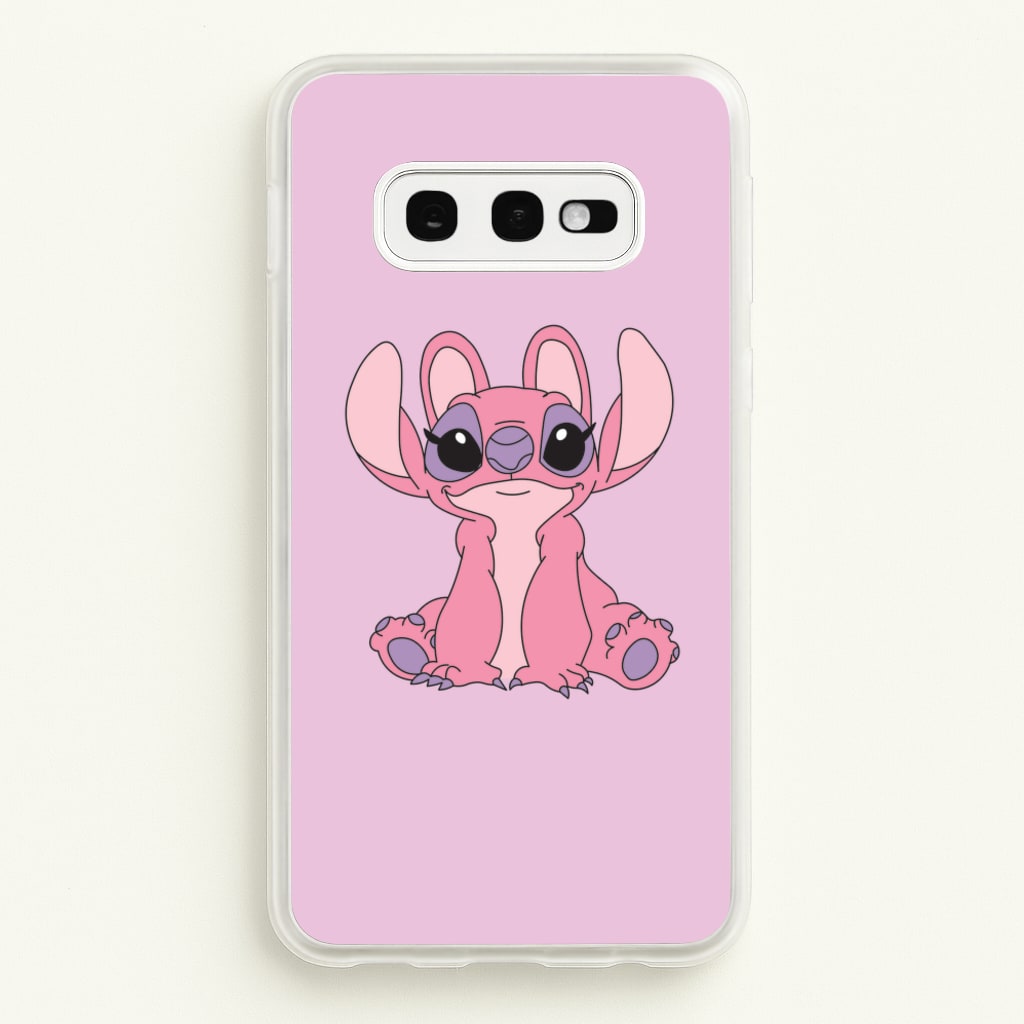 Sitting Down - Pink Alien  - Angel Stitch Phone Case for Galaxy S10e