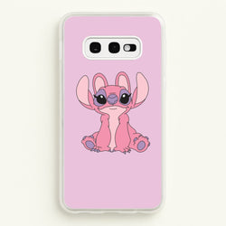 Sitting Down - Pink Alien  - Angel Stitch Phone Case for Galaxy S10e
